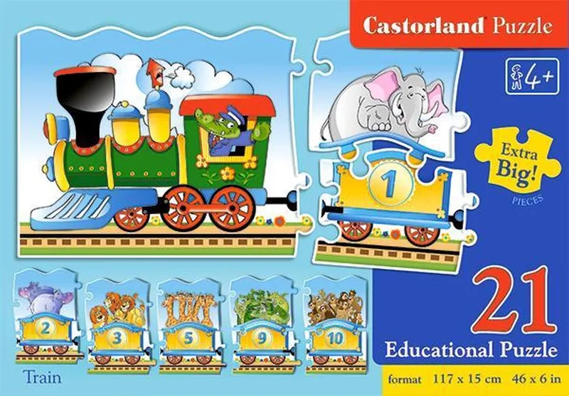 Train - Educatieve Puzzel - 21 stukjes van Castorland, editie Meerkleurig – doos