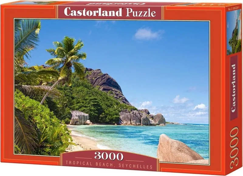Tropical Beach, Seychelles – Puzzel – 3.000 stukjes – Satijnen afwerking – Perfecte pasvorm – Europese kwaliteit van Castorland, editie Tropical Beach, Seychelles – doos