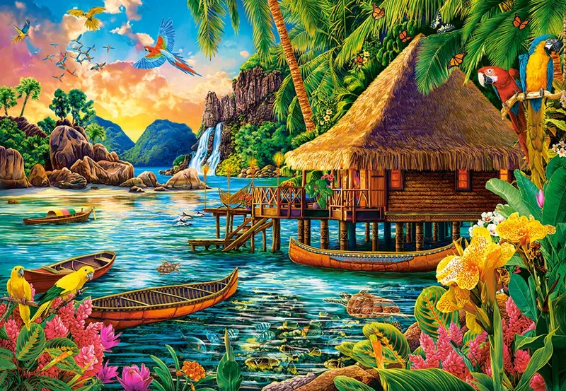 Tropical Island Puzzel 1000 Stukjes de Castorland, édition Multicolore – boîte 1 sur 2