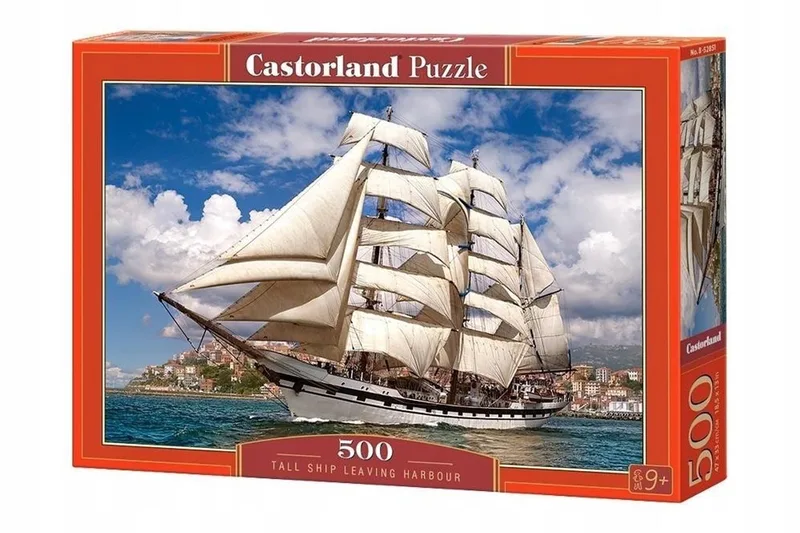Zeilboot puzzel van 500 stukjes - Schildeachtig Landschap fra Castorland – æske
