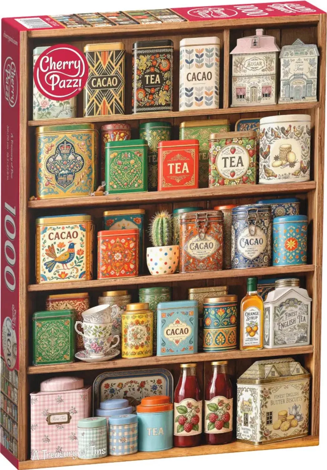 A Treasury of Tins Puzzel 1000 Stukjes van Cherry Pazzi, editie Meerkleurig – doos