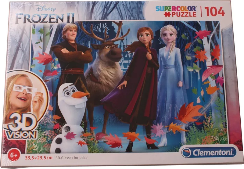 3D Vision Puzzel 104 Stukjes - Magisch Avontuur van Clementoni, editie Meerkleurig – doos