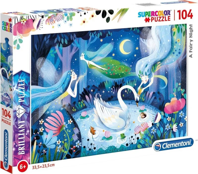 A Fairy Night - Kinderpuzzel - 33.5 x 23.5 cm - 104 Stukjes - Vanaf 6 jaar from Clementoni, Multicolour edition – box