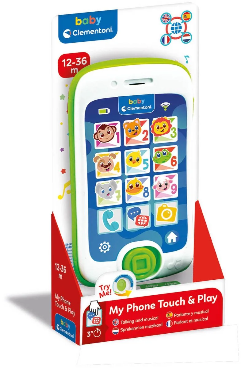 Babyspeelgoed - Smartphone Touch & Play - Educatief spel met dierengeluiden en cijfers - vanaf 10 maanden von Clementoni, Ausgabe Meerkleurig – Schachtel