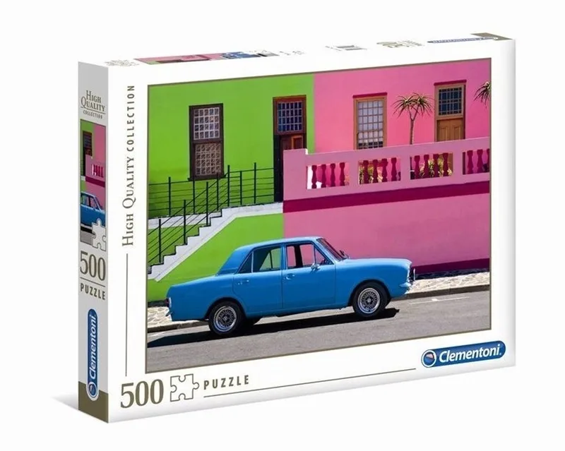 Blue Autopuzzel 500 Stukjes - Hoge kwaliteit van Clementoni, editie Blauw – doos