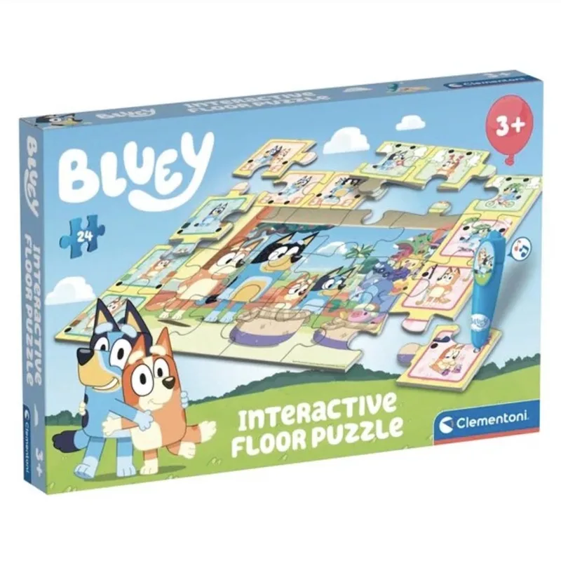 Bluey - Interactieve Vloerpuzzel - 24 stukjes - Legpuzzel van Clementoni, editie Meerkleurig – doos