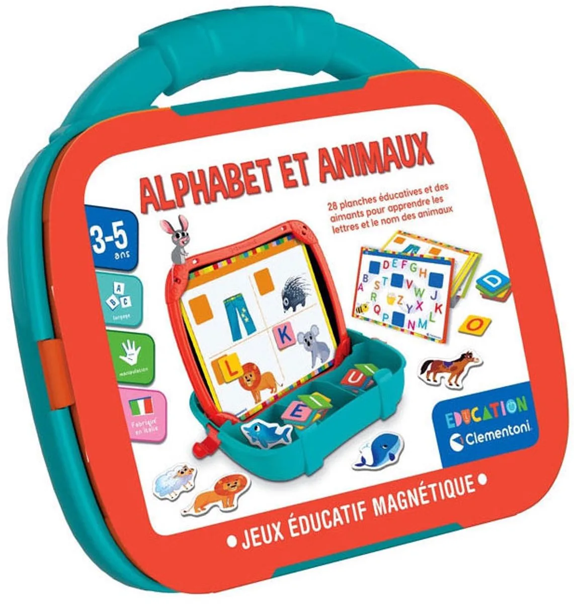 Bordspel Clementoni Magnetic Letters & Animals Case van Clementoni – doos