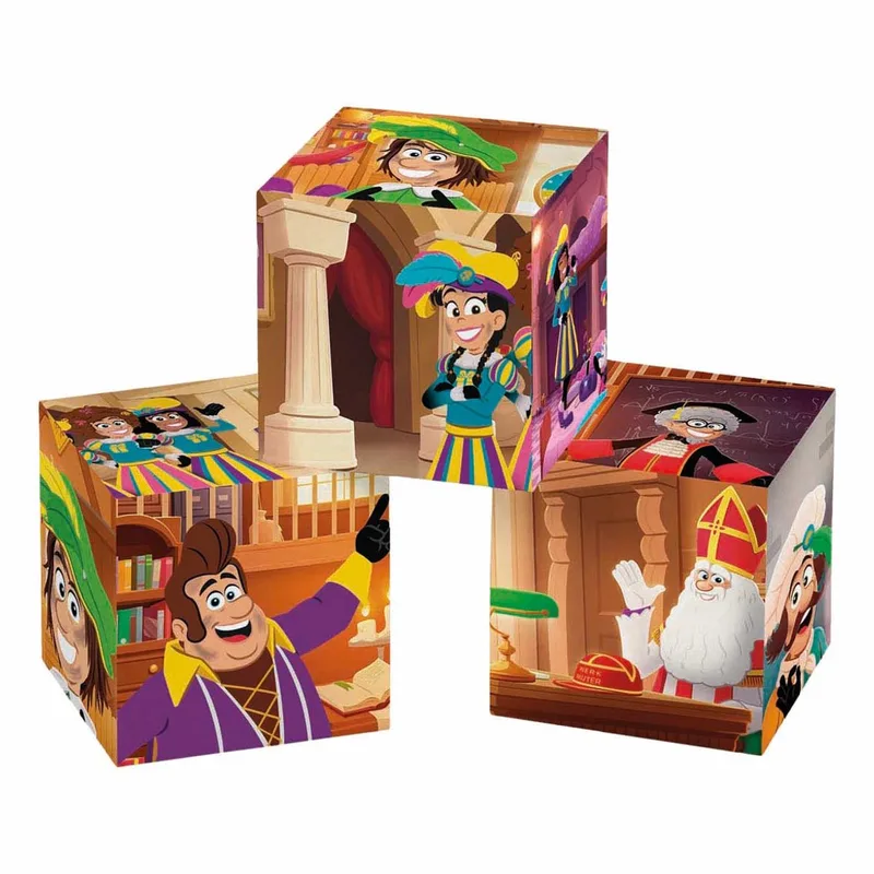 Clementoni - 12 blokken puzzel - 6 afbeeldingen - Sinterklaas - Vanaf 3 jaar fra Clementoni, Flerfarvet-udgave – æske