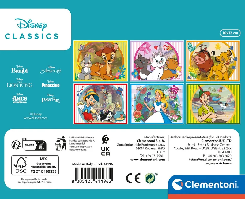 Clementoni - 12 Blokken Puzzel - 6 afbeeldingen - Vanaf 3 jaar from Clementoni, Disney Classic edition – box 3 of 5