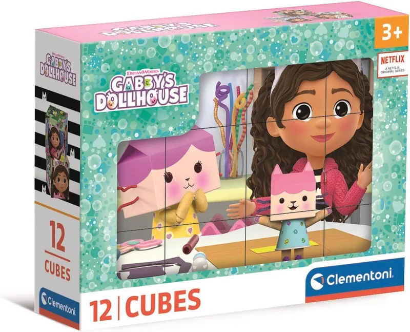 Clementoni - 12 Blokken Puzzel - 6 afbeeldingen - Vanaf 3 jaar from Clementoni, Gabby's Dollhouse edition – box