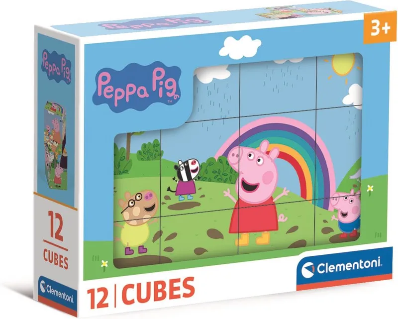 Clementoni - 12 Blokken Puzzel - 6 afbeeldingen - Vanaf 3 jaar from Clementoni, Peppa Pig edition – box 1 of 5