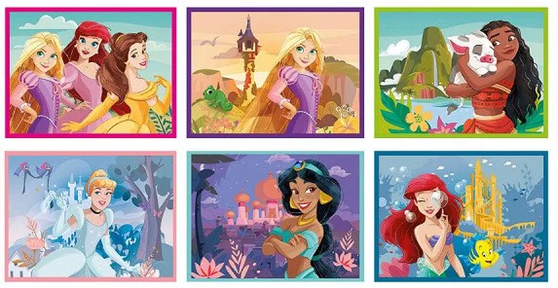 Clementoni - 12 Blokken Puzzel - Disney Prinsessen - 6 afbeeldingen - Vanaf 3 jaar från Clementoni, utgåva Disney Princess – kartong