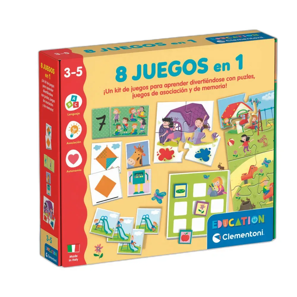 Clementoni 8 Spel I 1 Brädspel från Clementoni – kartong