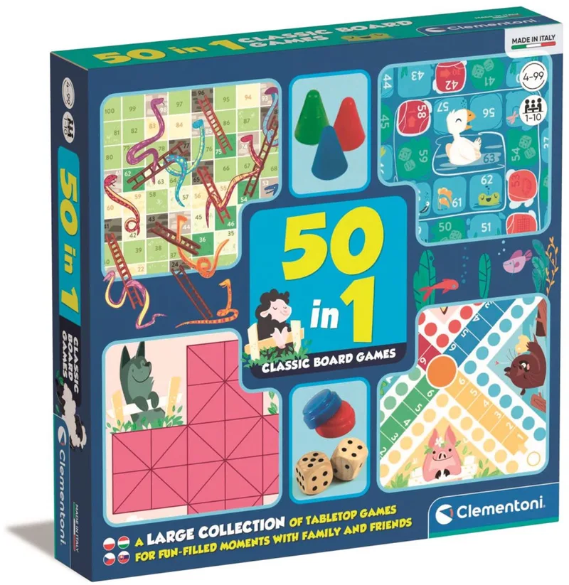 Colour Game Night Classic Game Collectie 50 in 1 von Clementoni – Schachtel