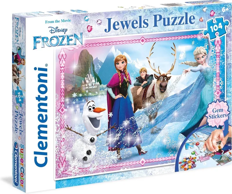 Disney Frozen - Jewels - Kinderpuzzel - 33.5 x 23.5 cm - 104 Stukjes - Vanaf 6 jaar from Clementoni, Multicolour edition – box