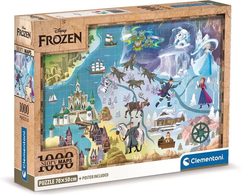 Disney Frozen Legpuzzel - Disney Puzzel 1000 stukjes - 70 x 50 cm - Voor Volwassenen en Kinderen vanaf 14 jaar von Clementoni, Ausgabe Multi-coloured – Schachtel