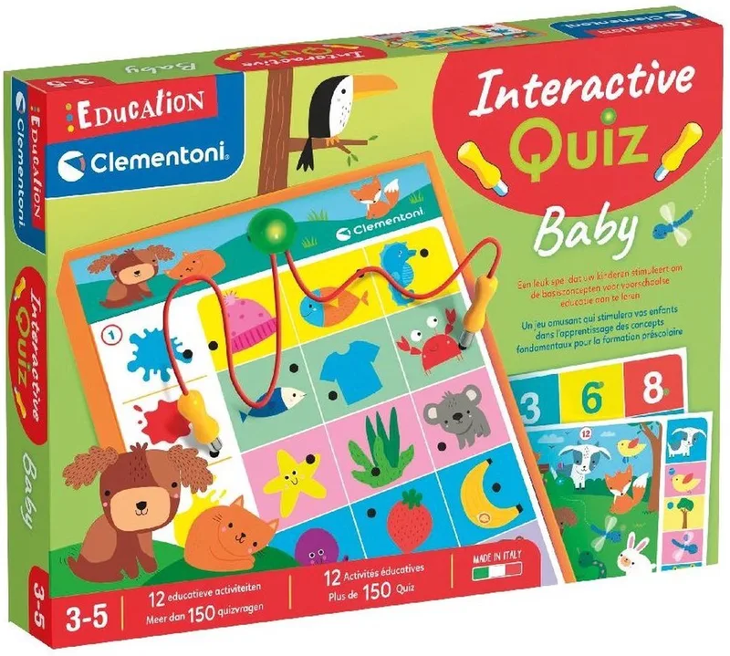 Education - Interactive Quiz Pre-school – Educatief Spel – Het leerzame cadeautje - 3-5 jaar van Clementoni, editie Meerkleurig – doos