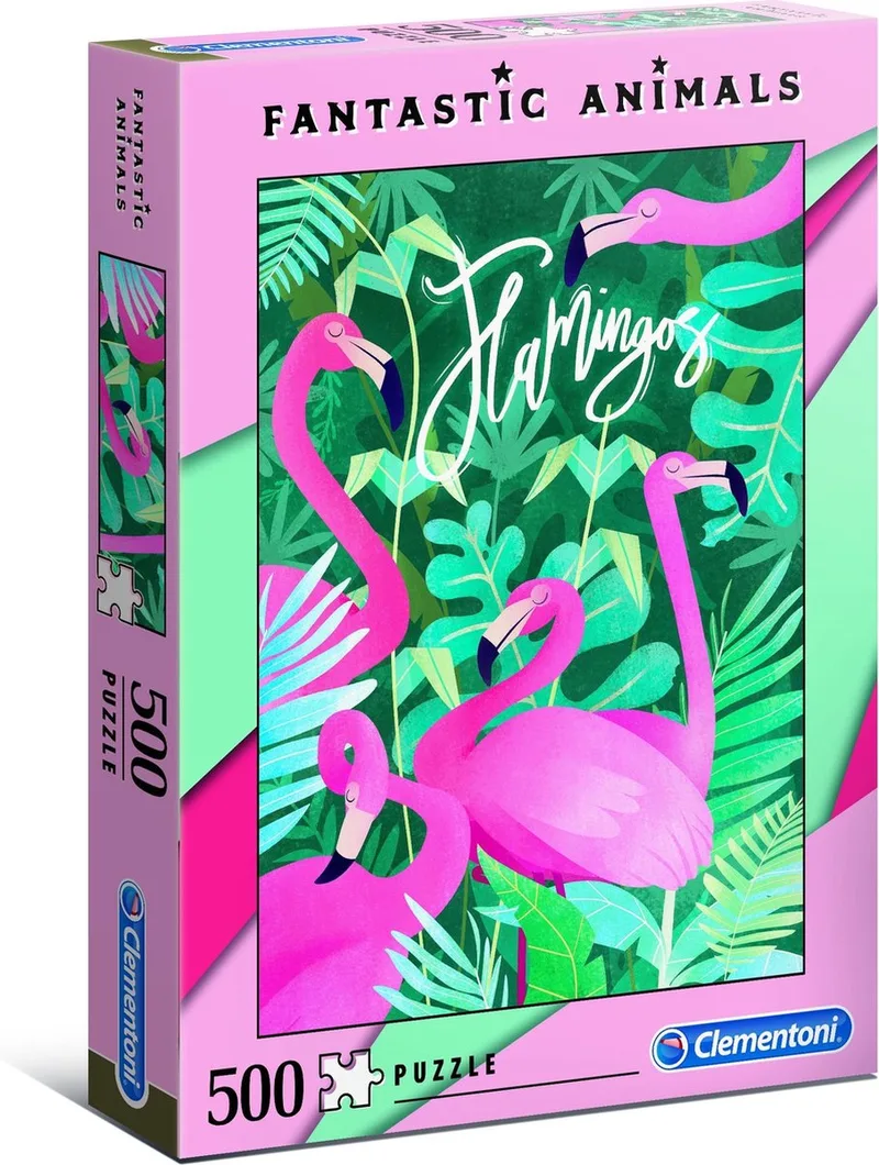 Fantastic Animals puzzel - Flamingos - 500 stukjes, puzzel volwassenen von Clementoni, Ausgabe Multi kleur – Schachtel