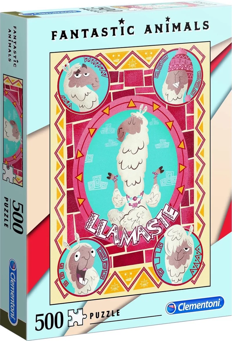 Fantastic Animals puzzel - LLamaste - 500 stukjes, puzzel volwassenen de Clementoni, édition Multi kleur – boîte