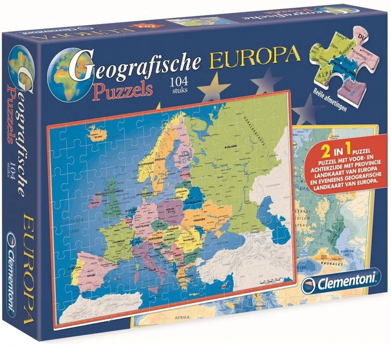 Geographic Puzzles Europe NL from Clementoni, Multicolour edition – box