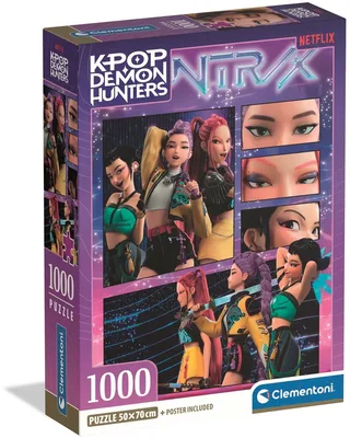 K-Pop Demon Hunters Puzzel 1000 Stukjes - Compact Huntrix Legpuzzel - Kpop Cadeau voor Volwassenen vanaf 14 Jaar von Clementoni, Ausgabe Lila – Schachtel 1 von 6