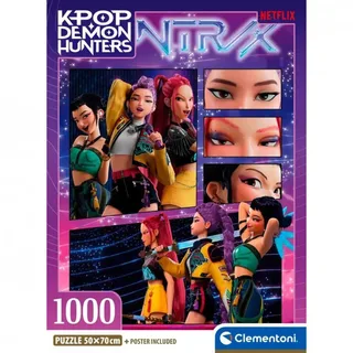 K-Pop Demon Hunters Puzzel 1000 Stukjes - Compact Huntrix Legpuzzel - Kpop Cadeau voor Volwassenen vanaf 14 Jaar von Clementoni, Ausgabe Lila – Schachtel 6 von 6