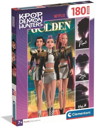 K-Pop Demon Hunters Puzzel 180 Stukjes van Clementoni Supercolor - Kpop Huntrix Legpuzzel - K Pop Cadeau voor Kinderen vanaf 6 Jaar von Clementoni, Ausgabe Mehrfarbig – Schachtel 1 von 5