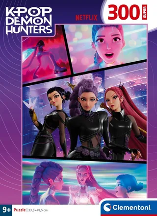 K-Pop Demon Hunters Puzzel 300 Stukjes van Clementoni Supercolor - Kpop Huntrix Legpuzzel voor Kinderen - K Pop Cadeau vanaf 6 Jaar van Clementoni, editie Super Kpop Demon Hunters – doos 2 van 5