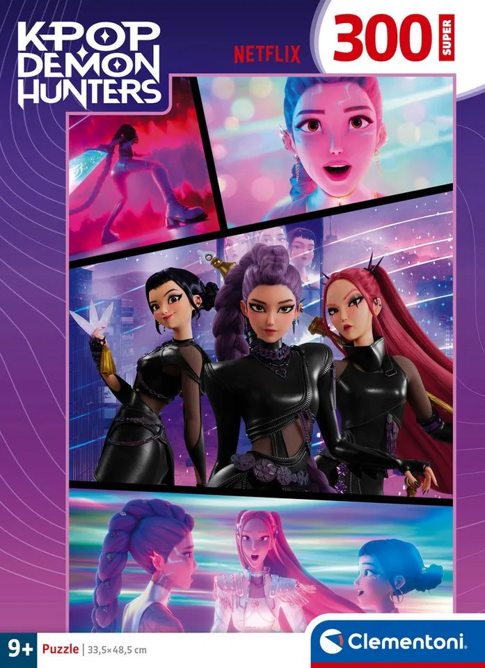 K-Pop Demon Hunters Puzzel 300 Stukjes van Clementoni Supercolor - Kpop Huntrix Legpuzzel voor Kinderen - K Pop Cadeau vanaf 6 Jaar van Clementoni, editie Super Kpop Demon Hunters – doos 2 van 5