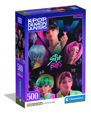 K-Pop Demon Hunters Puzzel 500 Stukjes van Clementoni Compact - Kpop Huntrix Legpuzzel - K Pop Hobby Cadeau voor Kinderen vanaf 6 Jaar von Clementoni, Ausgabe Mehrfarbig – Schachtel 1 von 3