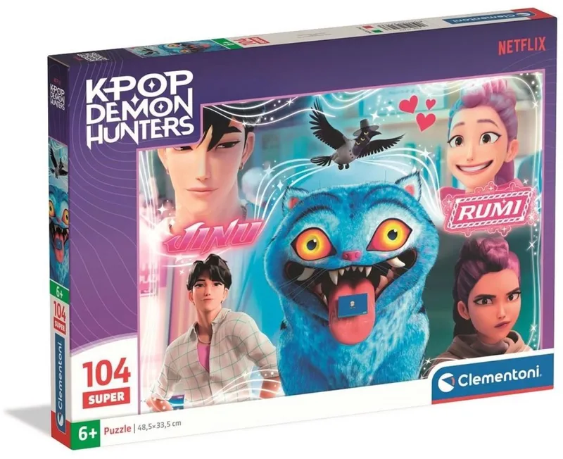 K-Pop Demon Hunters Puzzel Maxi 104 Stukjes van Clementoni Supercolor - Kpop Huntrix - K Pop Legpuzzel Cadeau voor Kinderen vanaf 6 Jaar von Clementoni, Ausgabe Mehrfarbig – Schachtel 1 von 5