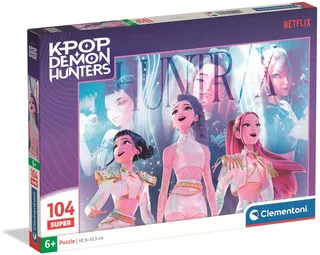K-Pop Demon Hunters Puzzel Maxi 104 Stukjes van Clementoni Supercolor - Kpop Huntrix Legpuzzel - K Pop Cadeau Kinderen vanaf 6 Jaar van Clementoni, editie Meerkleurig – doos 1 van 5