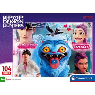 K-Pop Demon Hunters Puzzel Maxi 104 Stukjes van Clementoni Supercolor - Kpop Huntrix - K Pop Legpuzzel Cadeau voor Kinderen vanaf 6 Jaar von Clementoni, Ausgabe Mehrfarbig – Schachtel 2 von 5