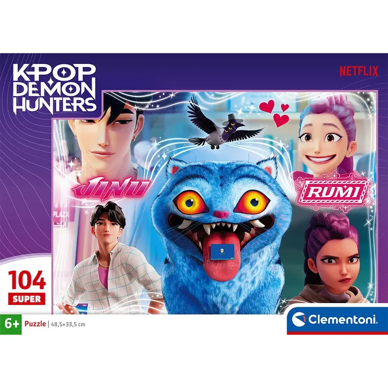 K-Pop Demon Hunters Puzzel Maxi 104 Stukjes van Clementoni Supercolor - Kpop Huntrix - K Pop Legpuzzel Cadeau voor Kinderen vanaf 6 Jaar von Clementoni, Ausgabe Mehrfarbig – Schachtel 2 von 5