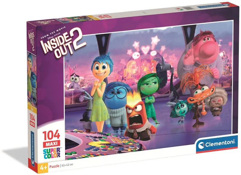 Kinderpuzzel - 104 Maxi Stukjes - Inside Out 2 - Afmetingen: 62 x 42 cm - Vanaf 4 jaar de Clementoni, édition Multicolore – boîte