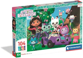 Kinderpuzzel - 104 Stukjes - Gabby's Dollhouse - Vrolijke Kleuren en Personages - Vanaf 6 Jaar von Clementoni, Ausgabe Mehrfarbig – Schachtel 1 von 2