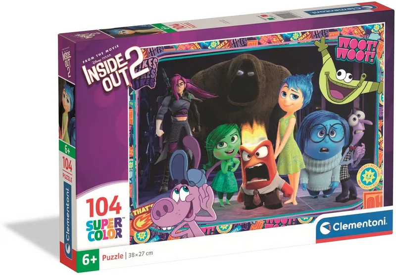 Kinderpuzzel - 104 Stukjes - Inside Out 2 - Puzzel Vanaf 6 Jaar van Clementoni, editie Meerkleurig – doos
