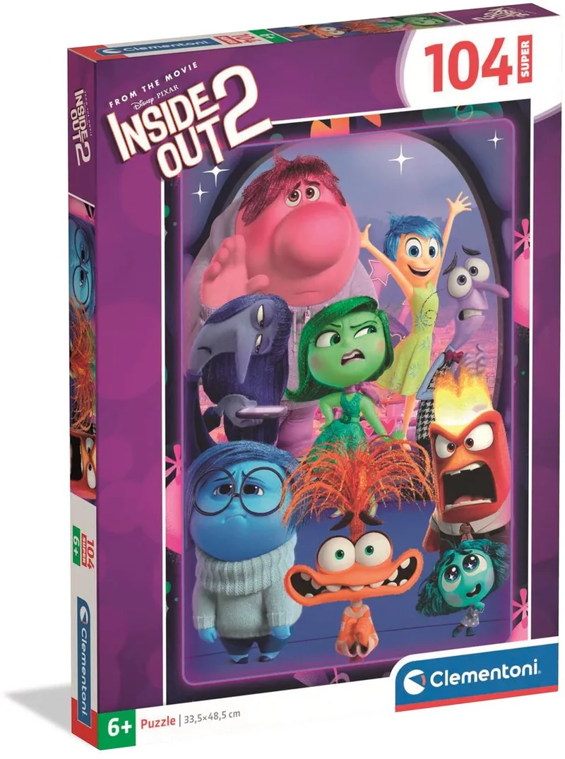 Kinderpuzzel - 104 Stukjes - Inside Out 2 - Puzzel Vanaf 6 Jaar de Clementoni, édition Multicolore – boîte