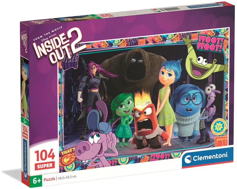 Kinderpuzzel - 104 Stukjes - Inside Out Thema - Puzzel Vanaf 6 Jaar from Clementoni, Multicolour edition – box