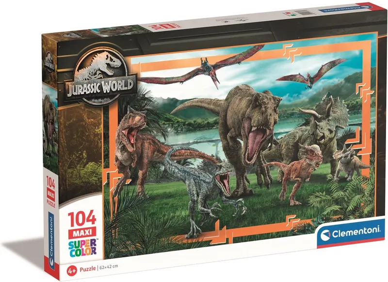 Kinderpuzzel - 104 Stukjes - Jurassic World - Puzzel Vanaf 6 Jaar from Clementoni, Multicolour edition – box