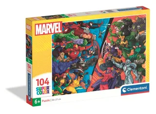 Kinderpuzzel - 104 Stukjes - Marvel Helden vs Schurken - Puzzel Vanaf 6 Jaar van Clementoni, editie Meerkleurig – doos 2 van 2