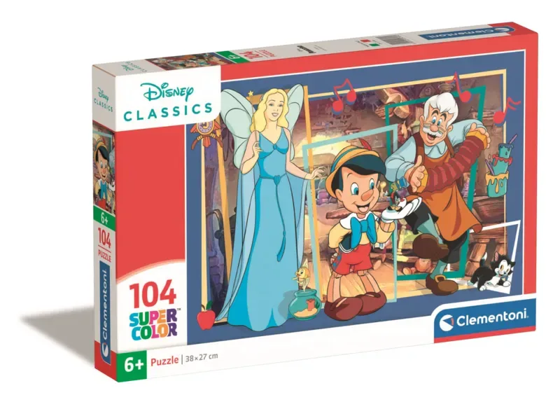 le Puzzle européen Made in Italie Puzzle Pinocchio - 100 à 149 pièces de Clementoni, édition Multicolore – boîte 2 sur 2