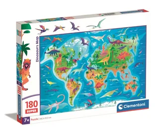 le Puzzle européen Made in Italie Puzzle La Carte des Dinosaures - 150 à 199 pièces de Clementoni, édition Multicolore – boîte 2 sur 2