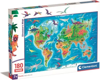 le Puzzle européen Made in Italie Puzzle La Carte des Dinosaures - 150 à 199 pièces de Clementoni, édition Multicolore – boîte 1 sur 2