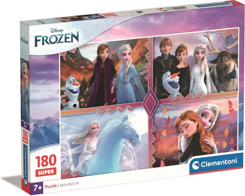 Kinderpuzzel - 180 Stukjes - Frozen - Puzzel Vanaf 7 Jaar van Clementoni, editie Meerkleurig – doos