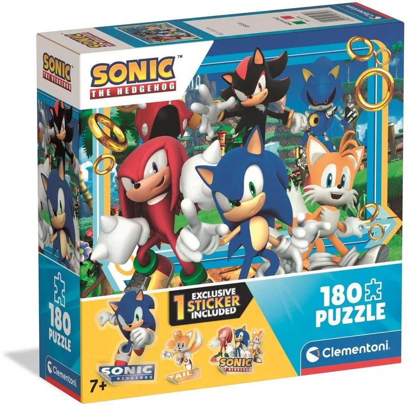 Kinderpuzzel - 180 Stukjes - Sonic - Puzzel Vanaf 7 Jaar from Clementoni, Multicolour edition – box