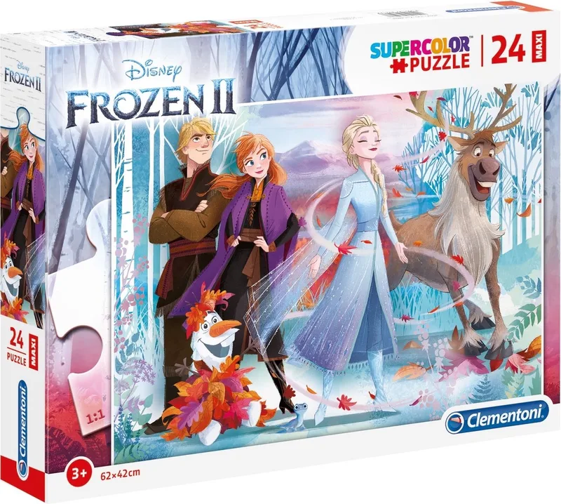 Maxi Puzzle La Reine Des Neiges 2 Disney 24 Pièces de Clementoni, édition Multicolore – boîte