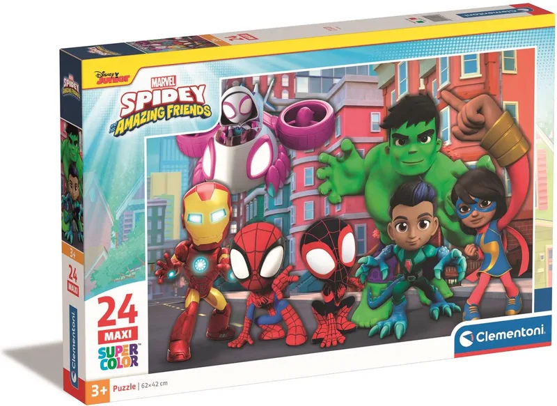 Kinderpuzzel - 24 Maxi Stukjes - Spidey en Zijn Geweldige Vrienden - Vanaf 3 Jaar from Clementoni, Multicolour edition – box