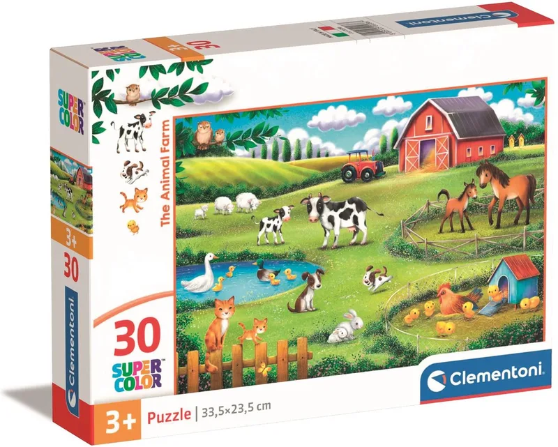 Kinderpuzzel - 30 Stukjes - Boerderij - Puzzel Vanaf 3 Jaar van Clementoni, editie Meerkleurig – doos