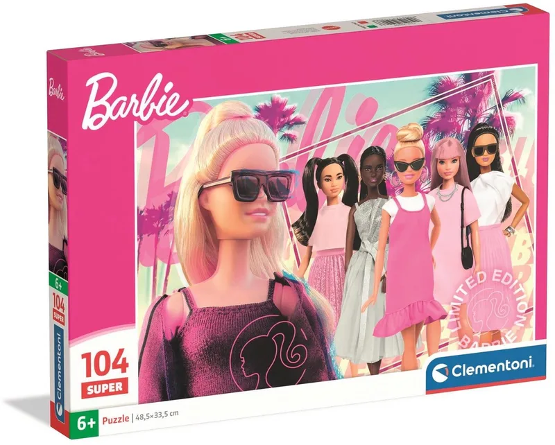 Kinderpuzzel Barbie - Puzzel 104 Stukjes - Supercolor Collectie - Legpuzzel en Educatief Speelgoed - Puzzels voor Kinderen vanaf 6 Jaar van Clementoni, editie Meerkleurig – doos